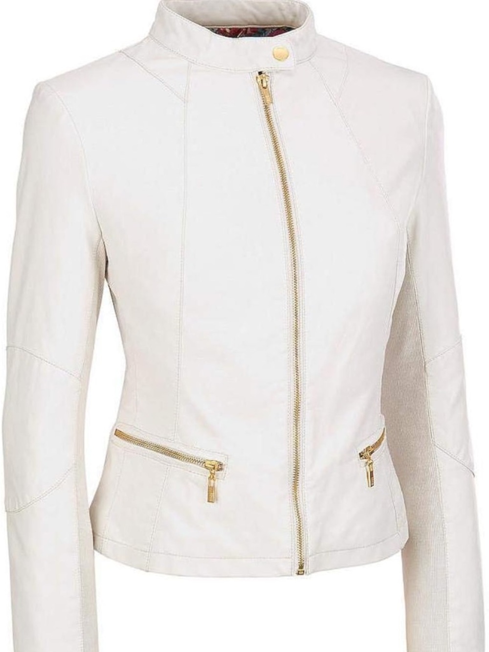 White genuine leather jacket